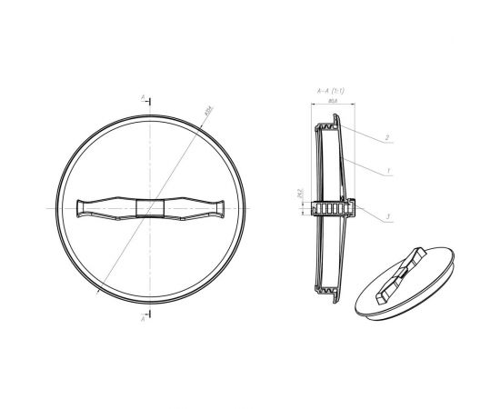 Крышка POLIMER GROUP 350 мм, цвет синий AT1913 – изображение 3