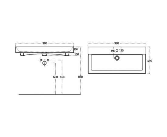 Sanovit Раковина - столешница 100 cm 17100 00199206 – изображение 3