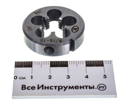 Дюймовая плашка ТехноСталь 9/16-18 UNF 60 9ХС t254065 – изображение 3