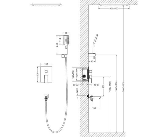 Душевая система Timo Selene встроенная, черный SX-2039/03SM – изображение 4