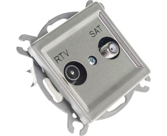 Розетка Ospel Sonata TV-SAT оконечная, без рамки, сталь GPA-RMS/m/37 – изображение 4