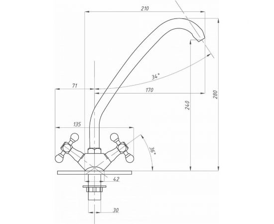 Смеситель для кухни Профсан ПСМ тип См-МДЦБр PSM-120-89 – изображение 6