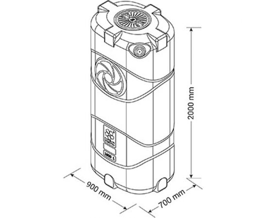 Вертикальная прямоугольная емкость KSC 1000 л KSC-PV-1000 – изображение 6