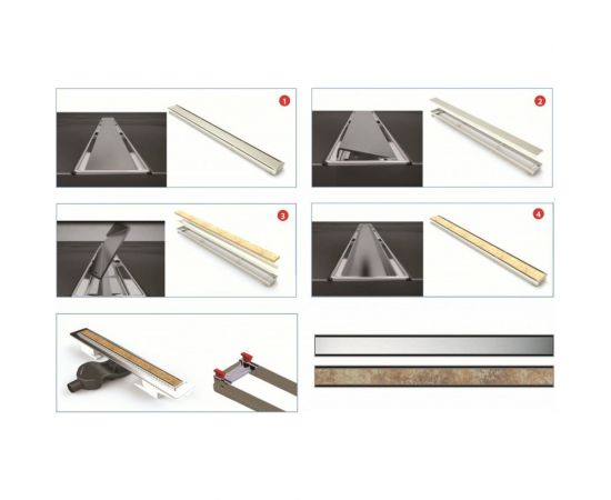 Напольный желоб водосток BERGES B1 Keramik 600 S-сифон, D50, H60, боковой выпуск, 42l/m 090117 – изображение 7