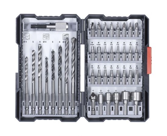 Набор бит, сверл, головок, 39 предметов, кейс kwb 108955 