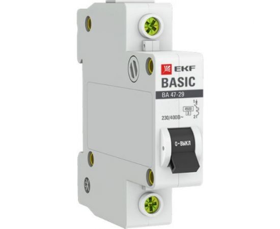 Автоматический выключатель EKF Basic ВА 47-29, 1P, 6А, B, 4,5кА, SQ mcb4729-1-06-B 