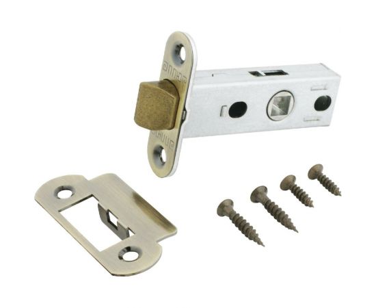 Защелка Аллюр L45-8-R18 AB (старая бронза; овальная торцевая планка 18 мм; без ручек) 11574 