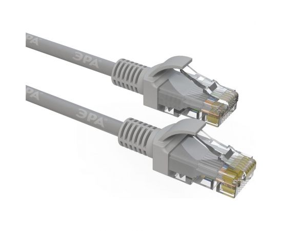 Патч-корд ЭРА Simple PC-10U-A U/UTP категория 5e, длина 10 метров, неэкранирован, серый, Б0051376 