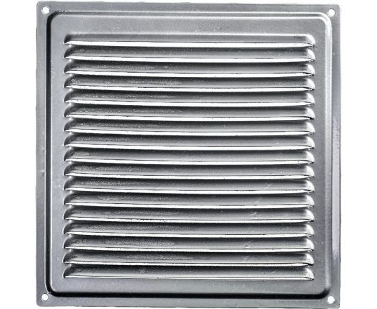 Решётка металлическая с сеткой (175 x 175 мм; серебряная) Эвент ВРС 