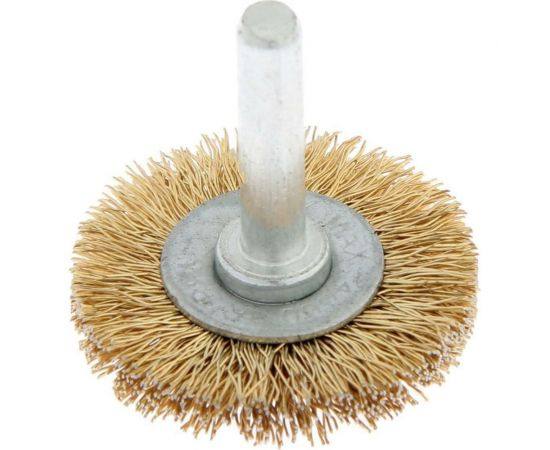 Щетка плоская металлическая со шпилькой 40 мм для дрели TUNDRA 1032374 – изображение 2