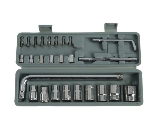 Набор инструментов в кейсе TUNDRA автомобильный, 1/2"" и 1/4"", 27 предметов 5200495 – изображение 2