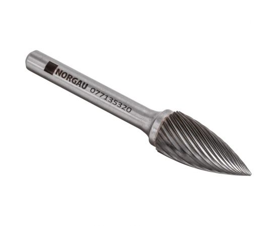 Борфреза твердосплавная NORGAU форма G параболическая с заостренной вершиной SCM HM G1225M06-45 (12х25х6х65 мм) 077135320 – изображение 2