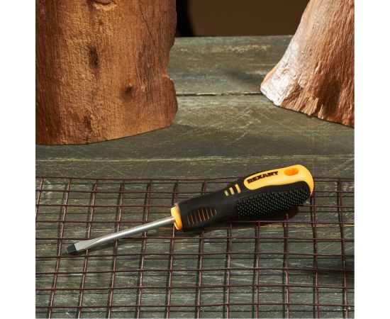 Шлицевая отвертка REXANT SL 5х75 мм, двухкомпонентная рукоятка 12-6427 – изображение 2