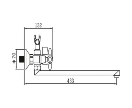 Универсальный смеситель Potato с прямым изливом и поворотным переключателем для душа P2771-11 – изображение 2