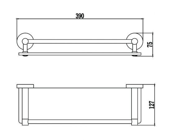 Прямая стеклянная полка Savol 40 см S-408791 – изображение 2
