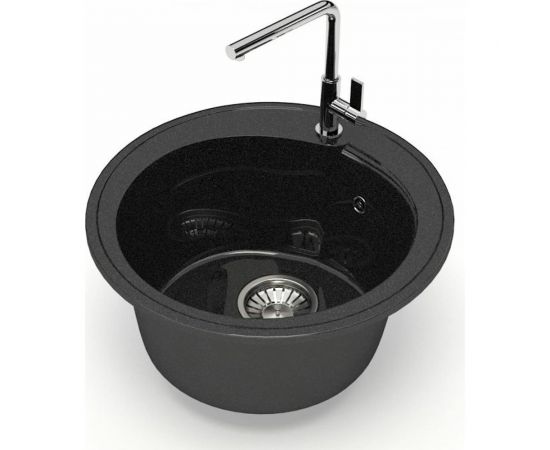 Кухонная мойка GLANZ цвет: тёмно-серый J-004-35 – изображение 2