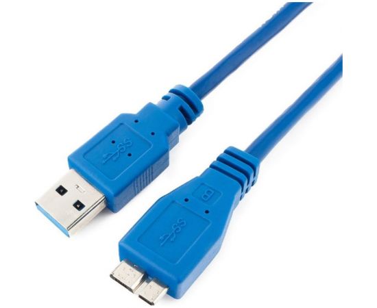 Кабель Cablexpert Pro USB 3.0 AM/micro BM 9P, 30см, экран, синий, пакет CCP-mUSB3-AMBM-1 – изображение 2
