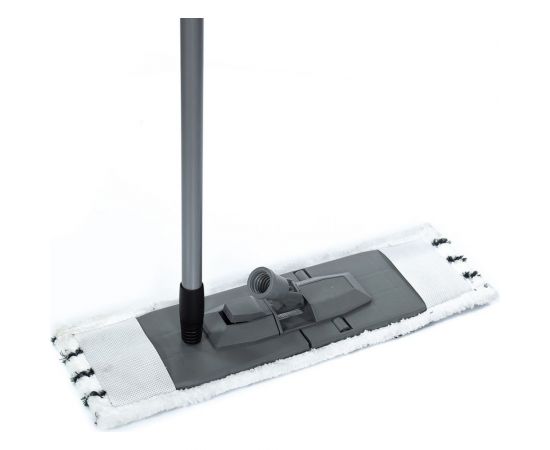 Плоская швабра для влажной уборки InLoran микрофибра 44x13 см телескопическая ручка 71-120 см BS-012GR – изображение 3