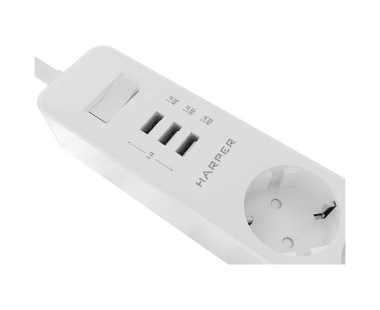 Удлинитель с USB зарядкой HARPER UCH-325 White H00003008 – изображение 4