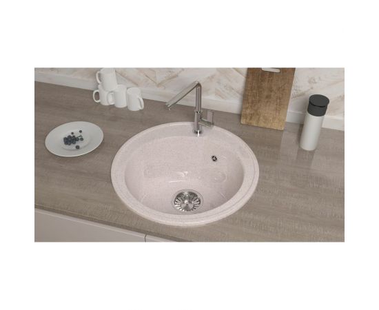 Кухонная мойка GLANZ цвет: тёмно-серый J-004-35 – изображение 4