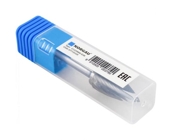 Борфреза твердосплавная NORGAU форма G параболическая с заостренной вершиной SCM HM G1225M06-45 (12х25х6х65 мм) 077135320 – изображение 4