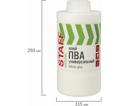 Универсальный клей ПВА STAFF 2,3 кг бумага, картон, дерево 606433 – изображение 6