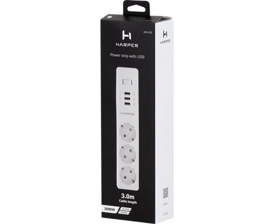 Удлинитель с USB зарядкой HARPER UCH-325 White H00003008 – изображение 8