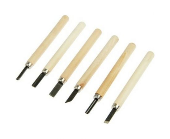 Набор резцов по дереву TUNDRA деревянная рукоятка, 6 шт. 1002756 