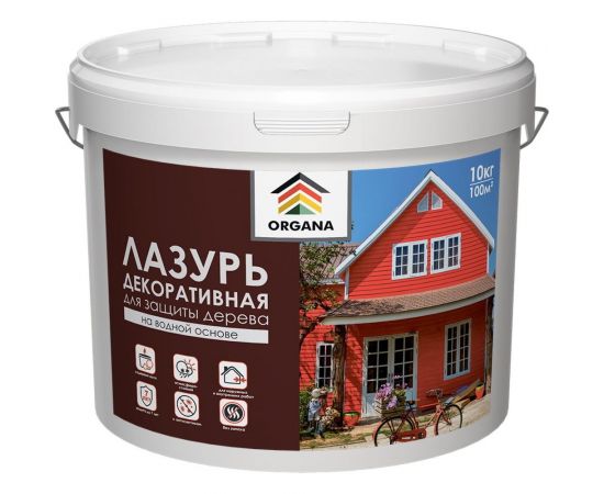 Декоративная лазурь Organa Coloured Varnish 10 кг, асфальт 106855 