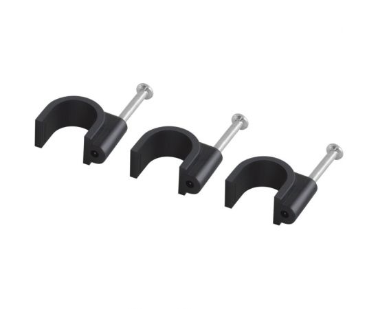 Круглая пластиковая скоба TDM 16 мм, черная, 50 шт. SQ0514-0047 