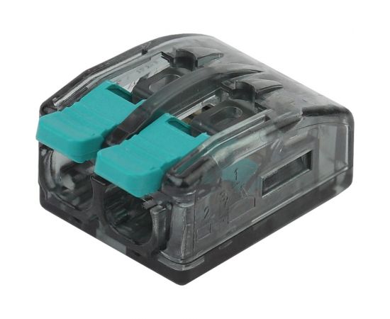 Компактная клемма ЭРА NO-224-49 серии 412 с рычагом, 2 отверстия, 0,5-4 мм2 Б0043967 