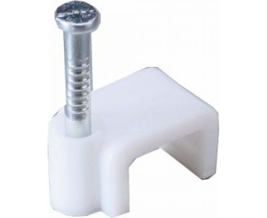 Пластиковая плоская скоба с гвоздем FORTISFLEX СПП 4 50шт 49448 