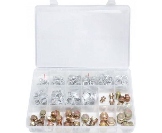 Набор маслосливных пробок с шайбами 534 предметов, М10/М12-М16/М18/М20, в кейсе 16917 F-04J1063 