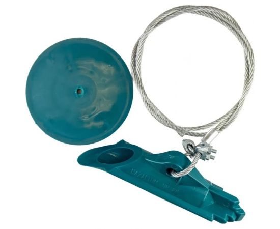 Комплект ДТРД анкер грунтовый ДБ88-пластик, трос D-4 мм, L-1 м, пластиковая пластина D-100 мм БП-00003230 
