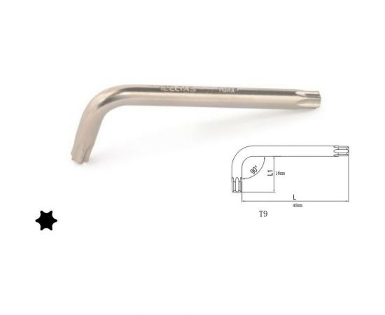 Г-образный ключ TORX Т9 IZELTAS 4910220009 