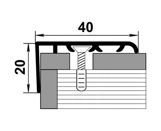 Порог угловой алюминиевый Лука 40x20 мм, 0,9 м, ламинированный, Дуб беленый УТ000008913 – изображение 2
