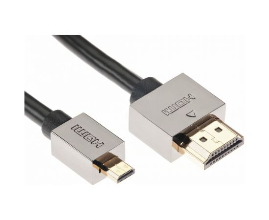 Кабель VCOM HDMI-19M - Micro HDMI-19M ver 2.0+3D/Ethernet, 1m, металлические разъемы CG506AD-1M – изображение 2