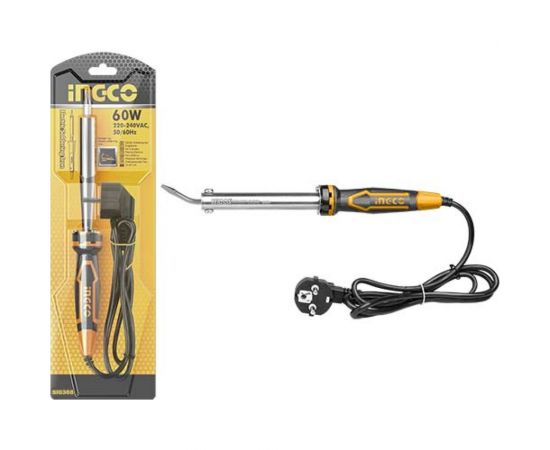 Электрический паяльник INGCO изогнутое, плоское 60Вт INDUSTRIAL SI0368 – изображение 2