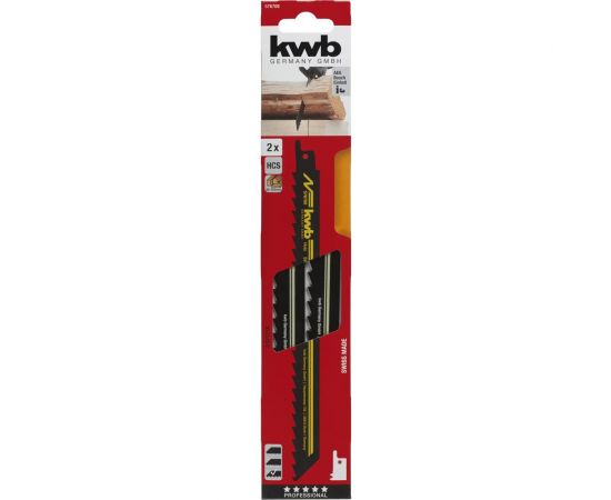 Полотно для сабельной пилы по дереву kwb HCS S1111K 2 шт, 228/207 мм 576700 – изображение 2