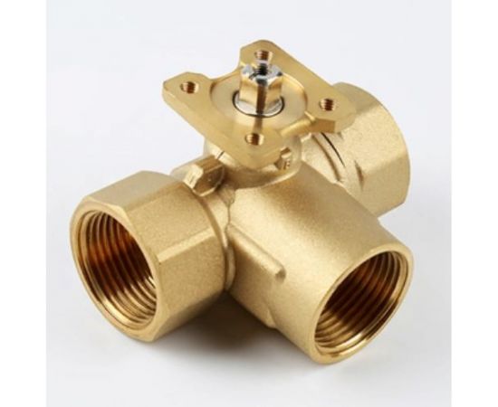 Трехходовой шаровой кран TECHNO 3025А латунный, под привод DN25, G1 КVS 10.0 640325-1 – изображение 2
