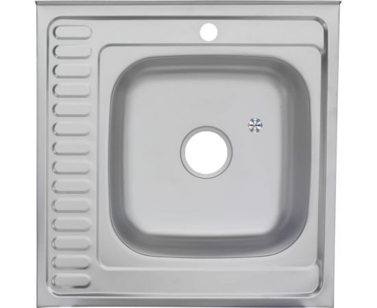 Мойка MELANA 6060 R 0,8/180 ДЕКОР накладная, с сифоном 097D t R 10 – изображение 2