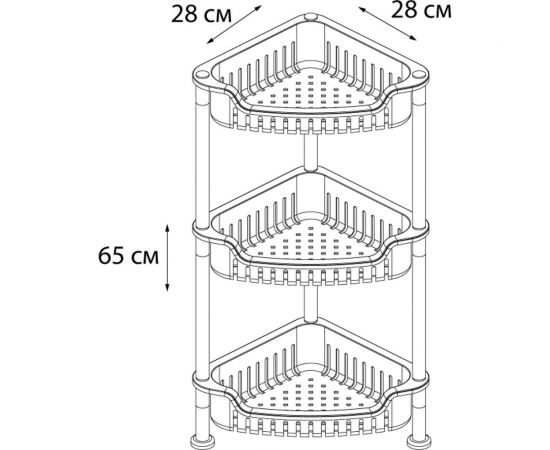 Угловая трехэтажная этажерка FIXSEN – изображение 3