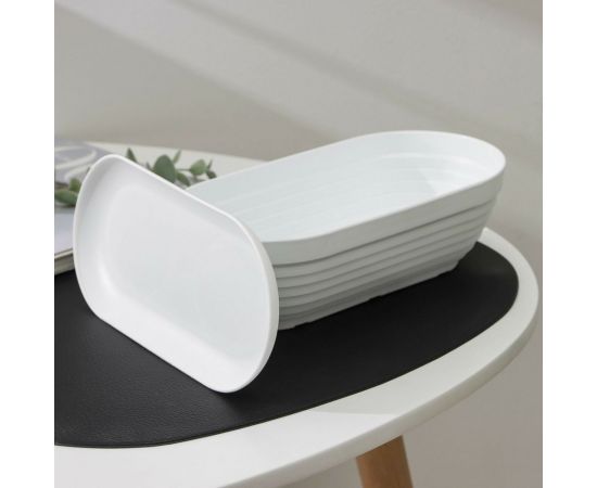 Горшок для кактуса с поддоном СИМАЛЕНД Алиса 0.9 л, 22x12х7 см, белый 4330133 – изображение 3