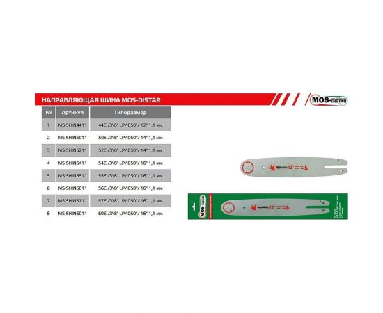 Шина для электро и бензопил 44Е МОS-DISTAR MS-SHIN4411 – изображение 3