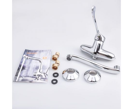 Настенный хирургический смеситель для кухни Maxonor хром MN4654 – изображение 4