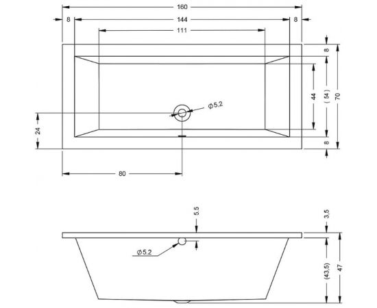 Riho ванна акриловая LUSSO 160-70 B013001005 – изображение 5