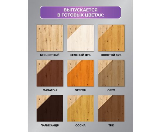 Водорастворимый лак-антисептик FAKTURA палисандр 9л О02528 – изображение 7