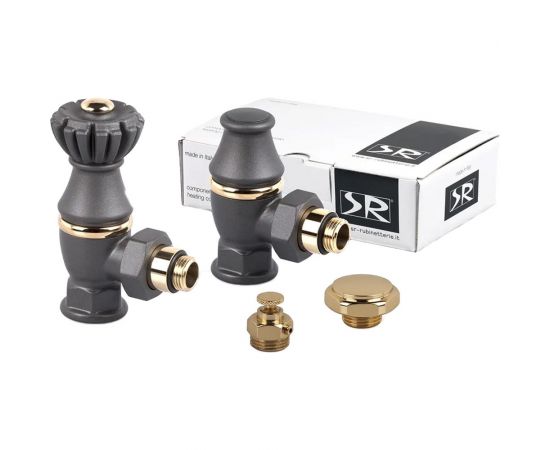 SR Rubinetterie Комплект Liberty 1/2х3/4 угловой, цвет антрацит, 0320-2000V00P 