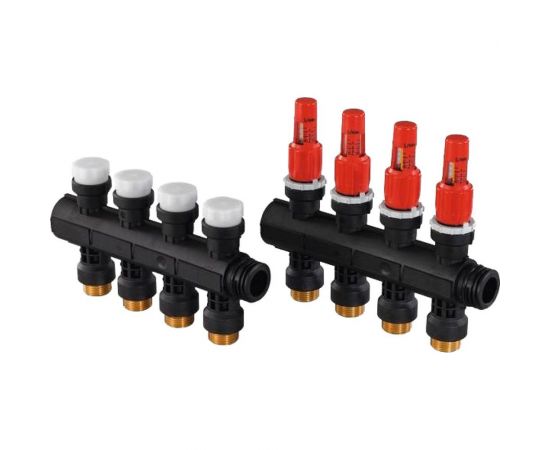 Uponor Коллектор с расходомерами Vario Plus пластиковый, выходы 4X 3/4 Евроконус 1030584 