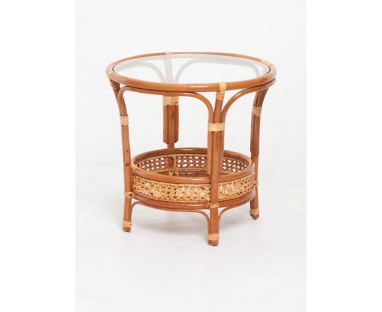 Vinotti Стол со стеклом 02/15A Коньяк 